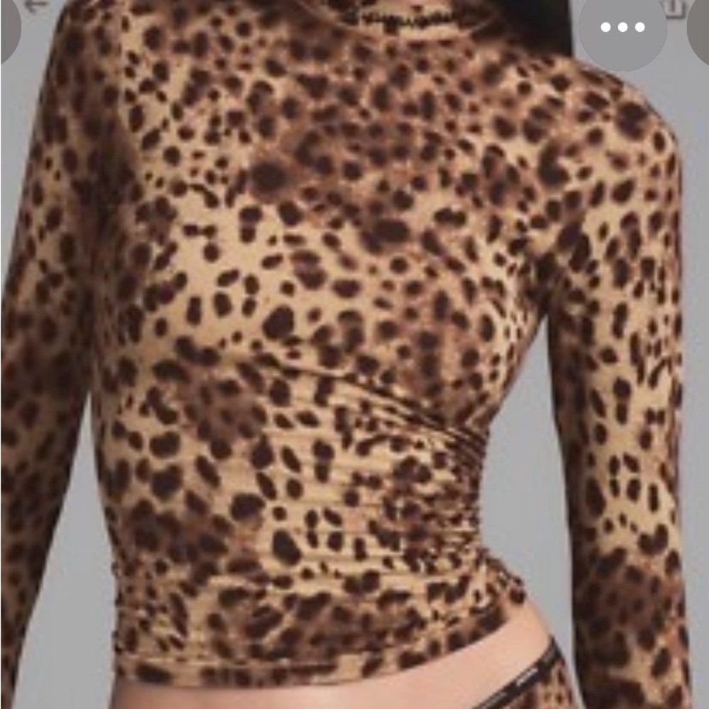 Dolce & Gabbana x skims Cotton Jersey Long Sleeve T-Shirt Sz M Leopard